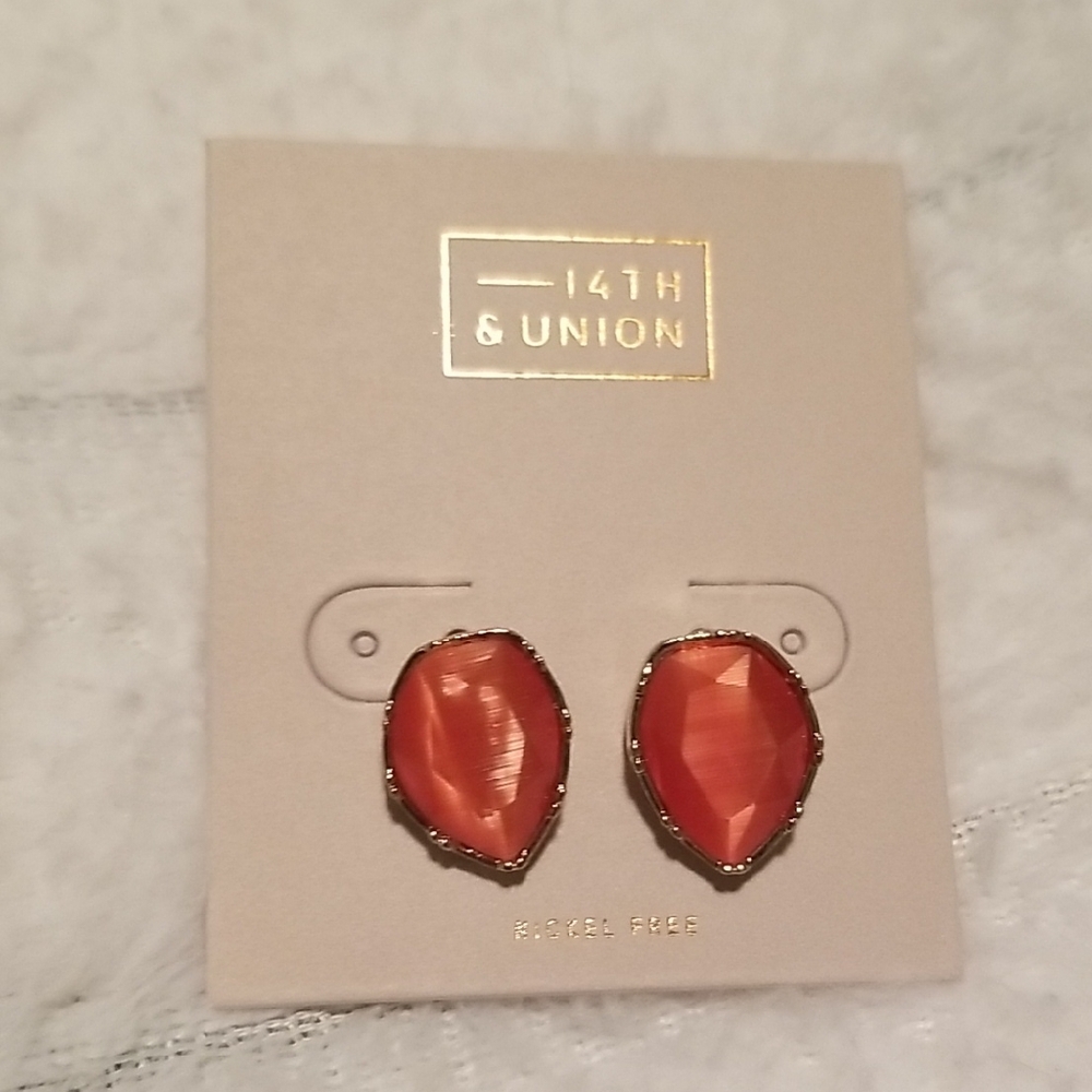 14th & Union Orange Stud Earrings